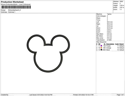 Mickey Mouse Applique