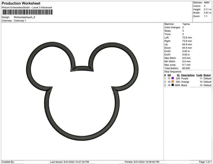 Mickey Mouse Applique
