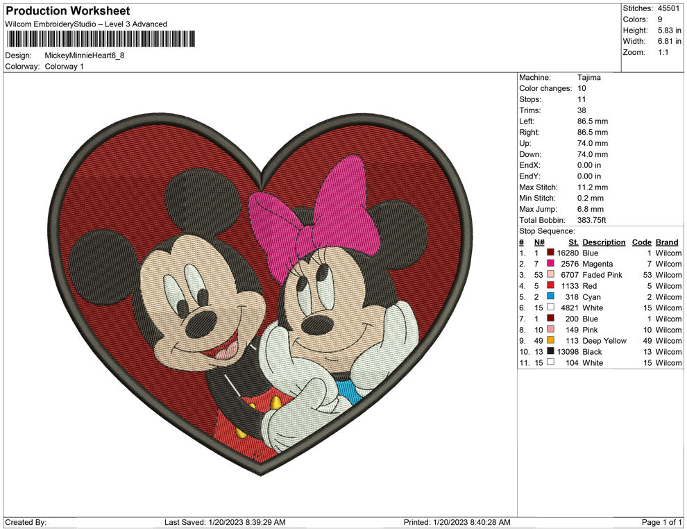Mickey and minnie Heart bold