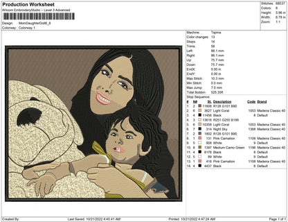 Mom Daughter and Doll
