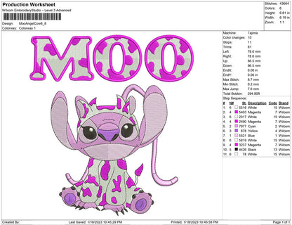 Moo Angel stitch