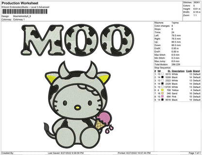 Moo Hello kitty