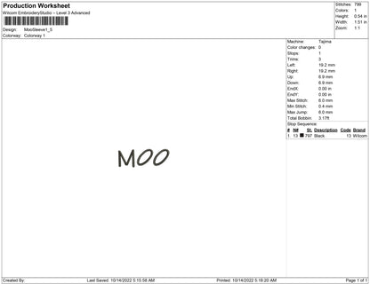 Moo for sleeve or wrist
