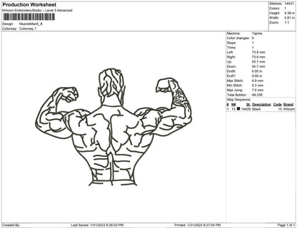 muscle man line art