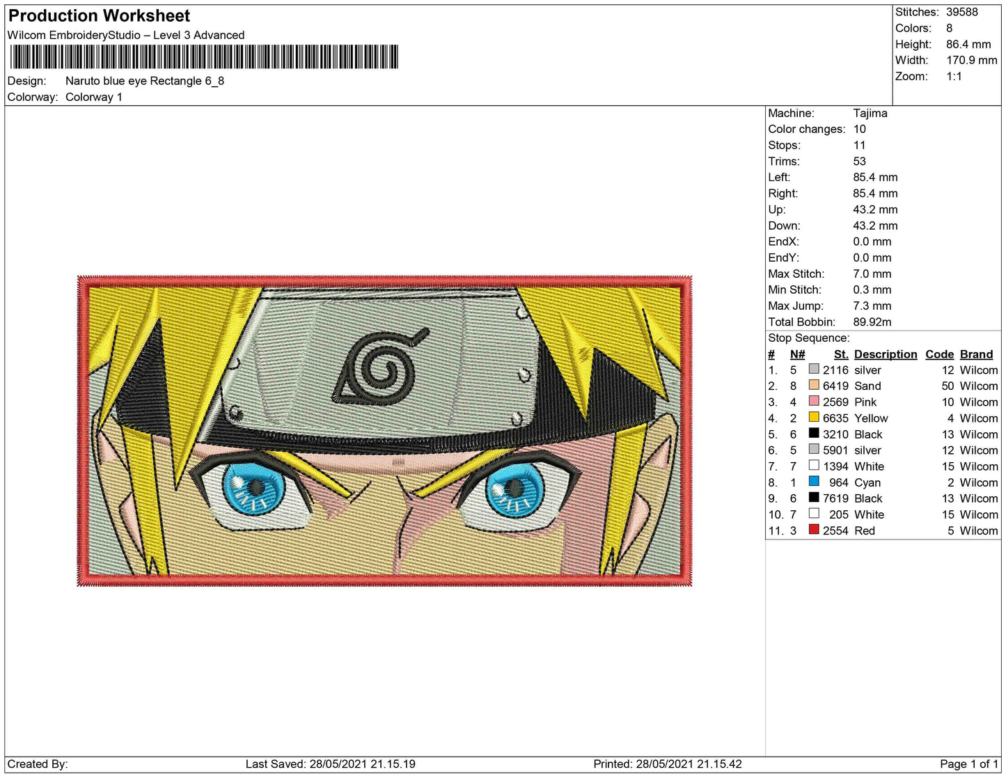 Naruto Blue eyes Rectangle