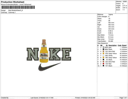 Nike Modelo Glass Bottle