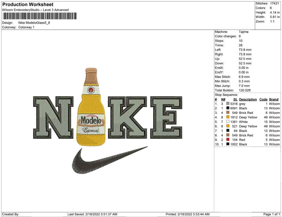 Nike Modelo Glass Bottle