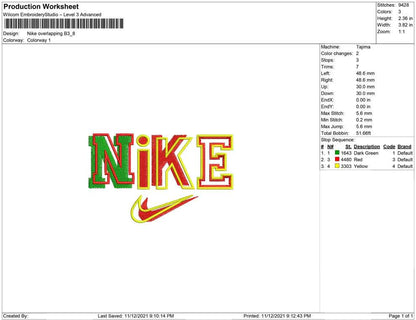 Nike overlapping B