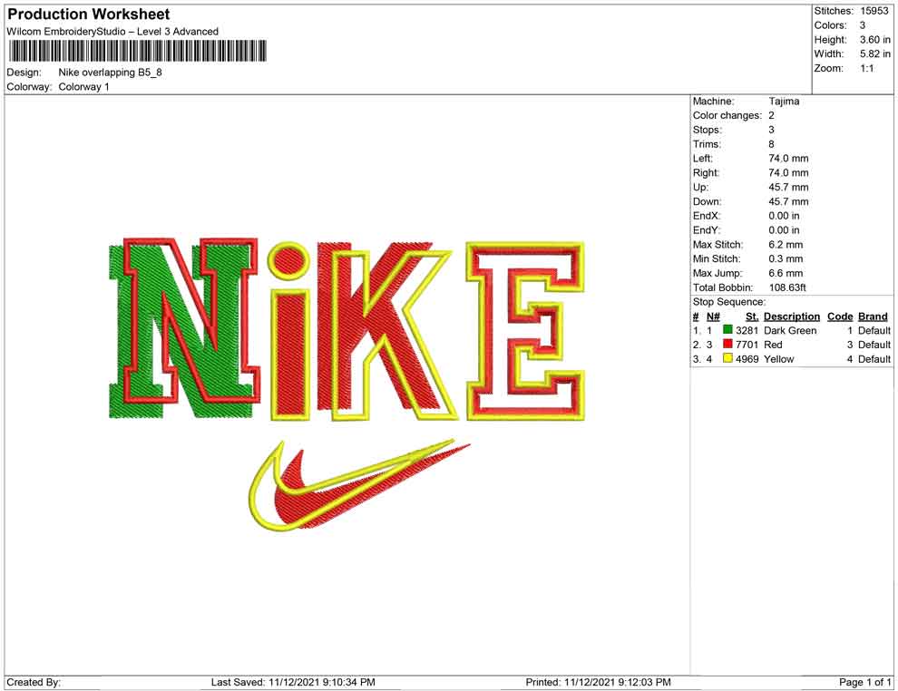 Nike overlapping B