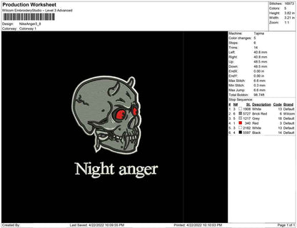 Night Anger Skull