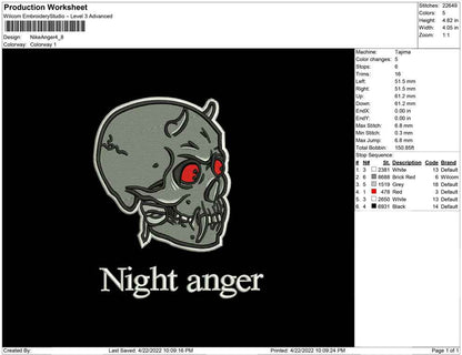 Night Anger Skull