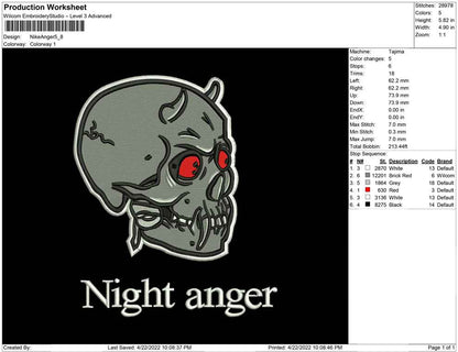 Night Anger Skull