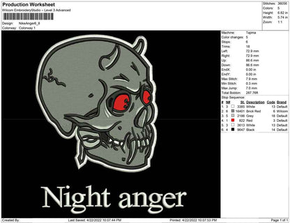 Night Anger Skull
