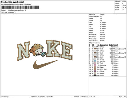 Nike BabyBear with Book