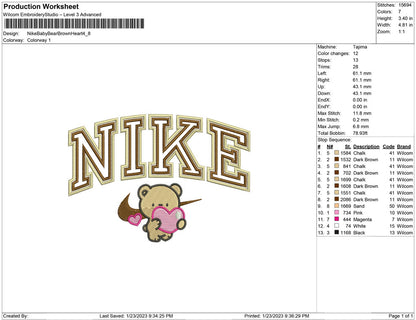 Nike Baby Bear Brown Heart