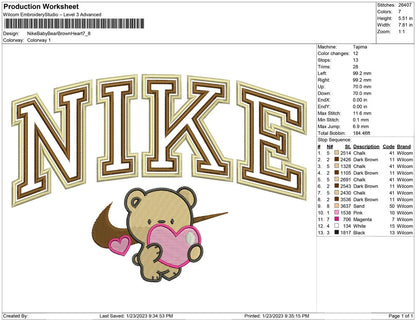 Nike Baby Bear Brown Heart