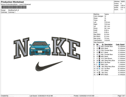Nike Blue car