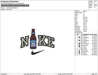 Nike Bud Light Bottle
