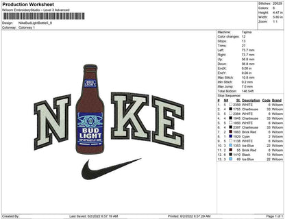 Nike Bud Light Bottle