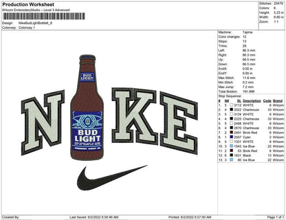 Nike Bud Light Bottle