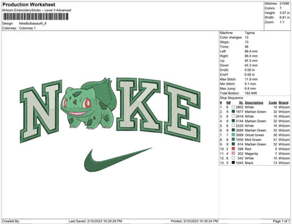 Nike Bulbasaur