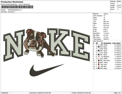 Nike Bull Dog angry