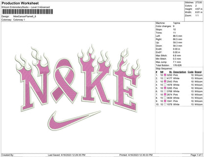 Nike Cancer Flamme