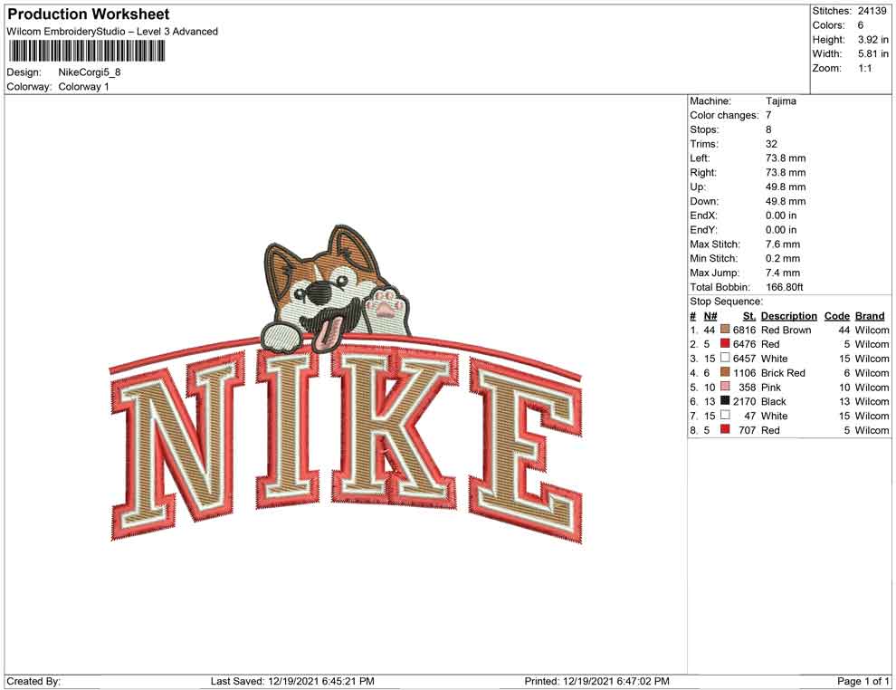 Nike Corgi Dog