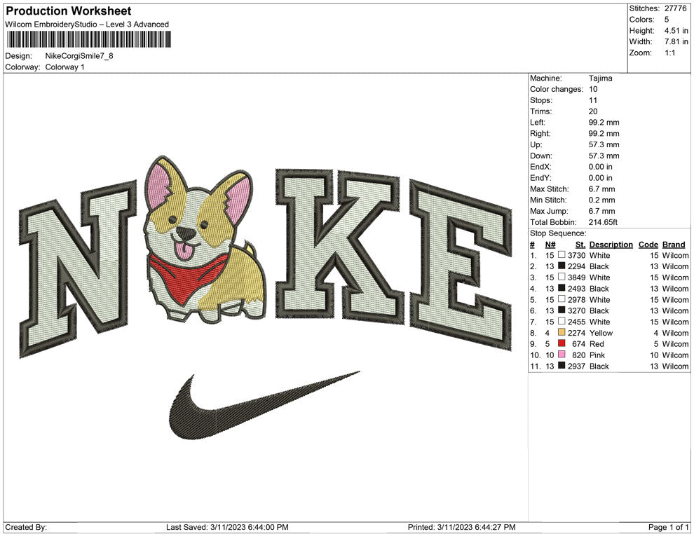Nike Corgi-Hund