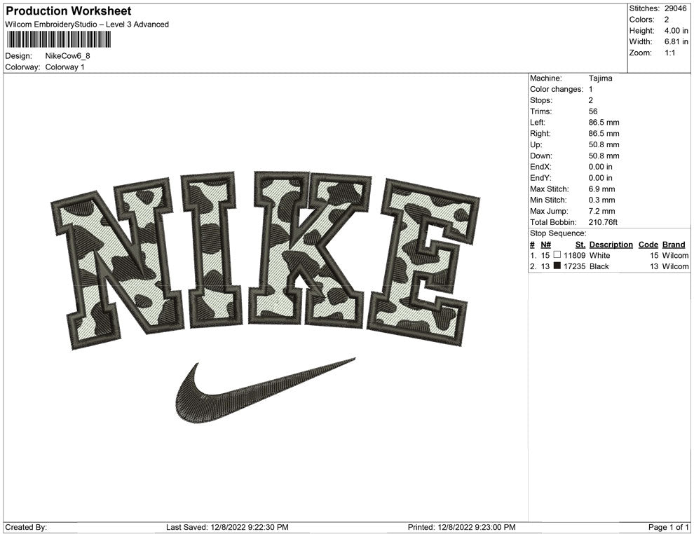 Nike cow motifs