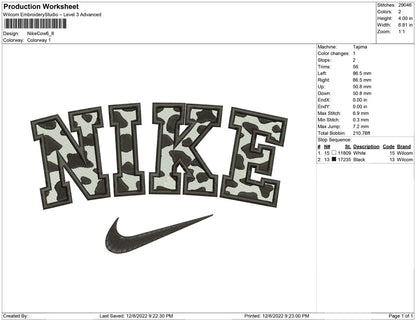 Nike cow motifs