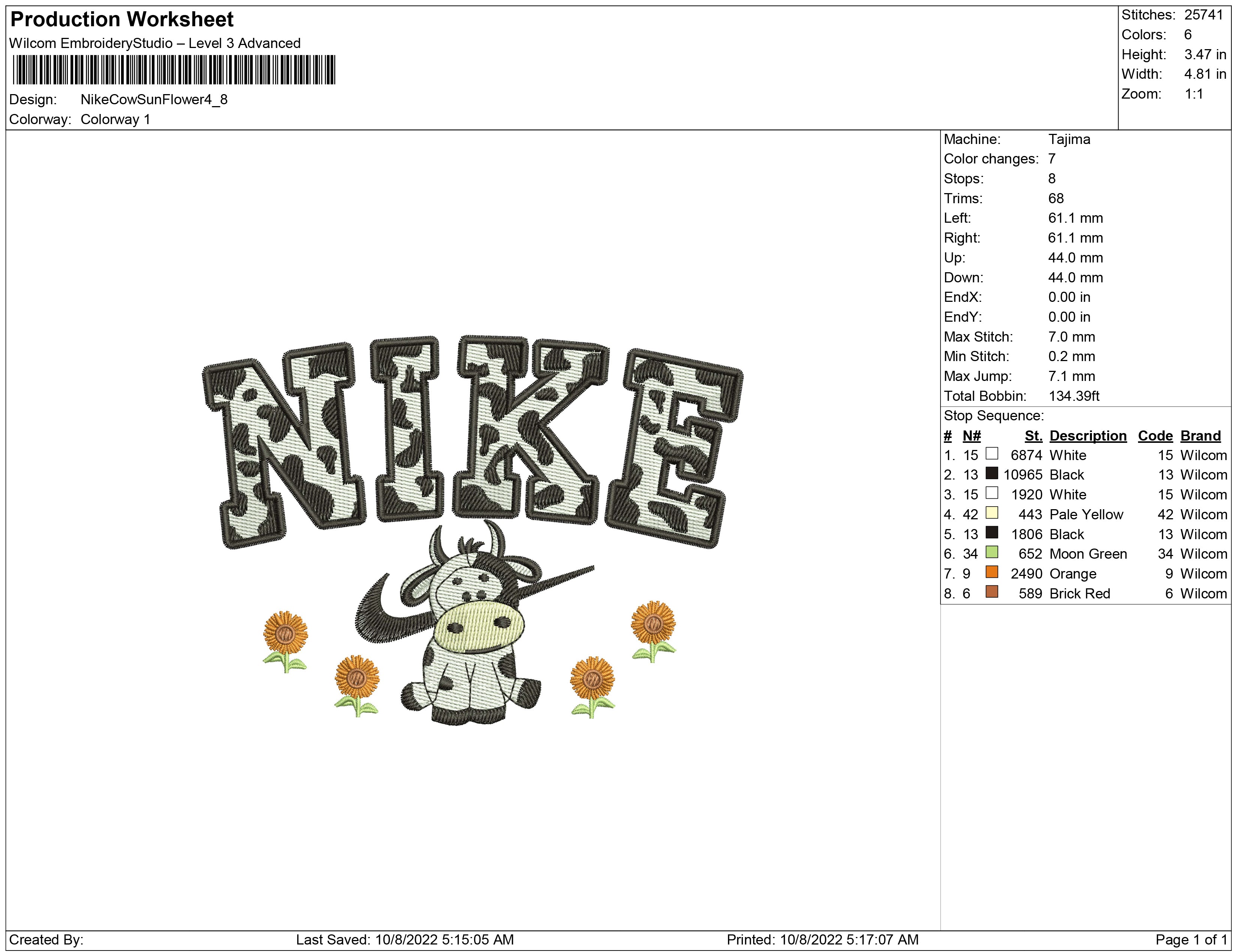 Nike cow print online embroidery