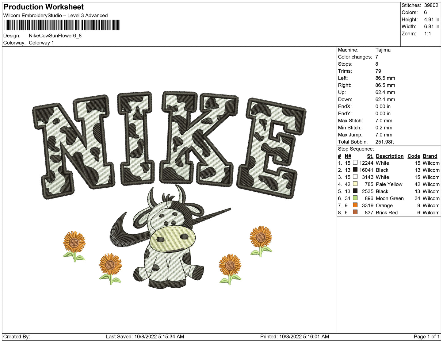 Nike Cow Sunflower