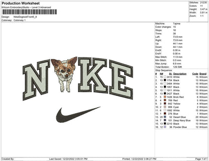 Nike Dog looking front