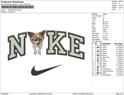 Nike Dog looking front