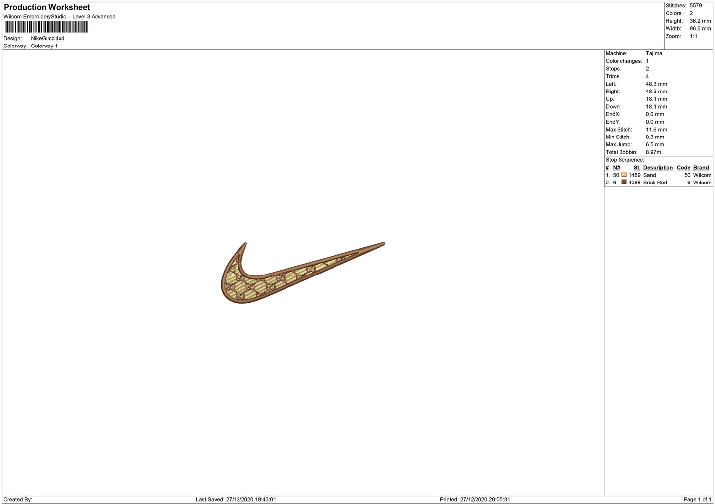 Nike swoosh motif G