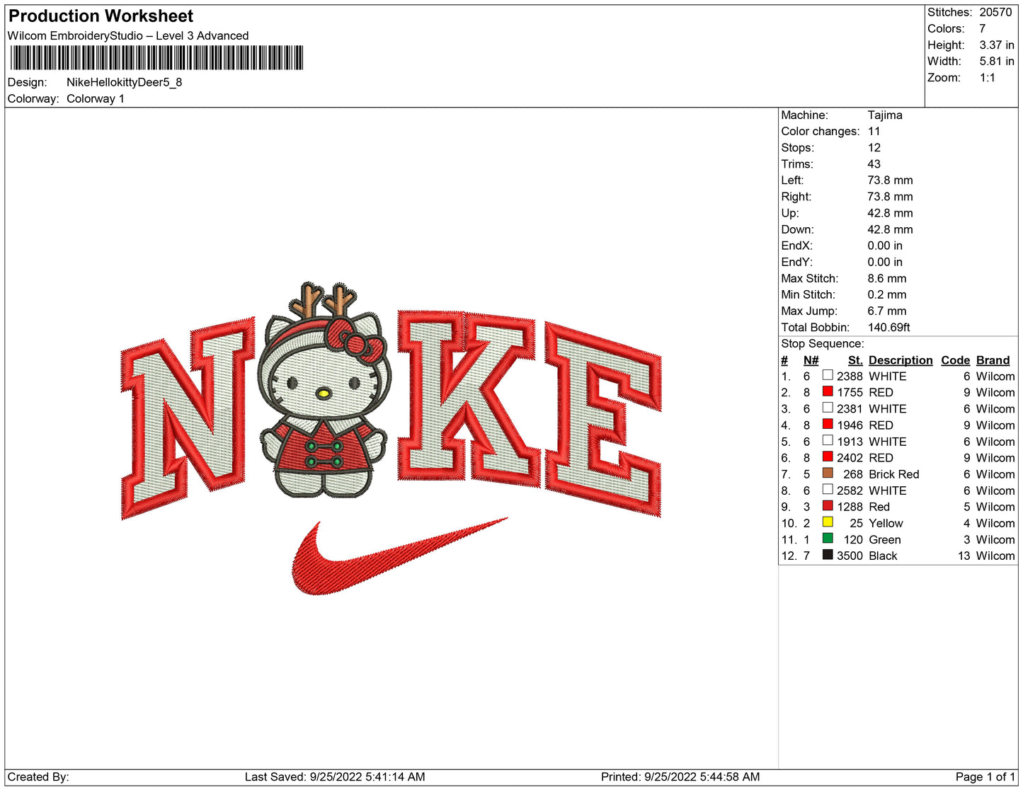 Nike Hello Kitty deer