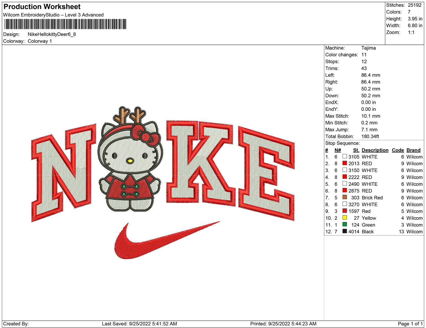 Nike Hello Kitty deer