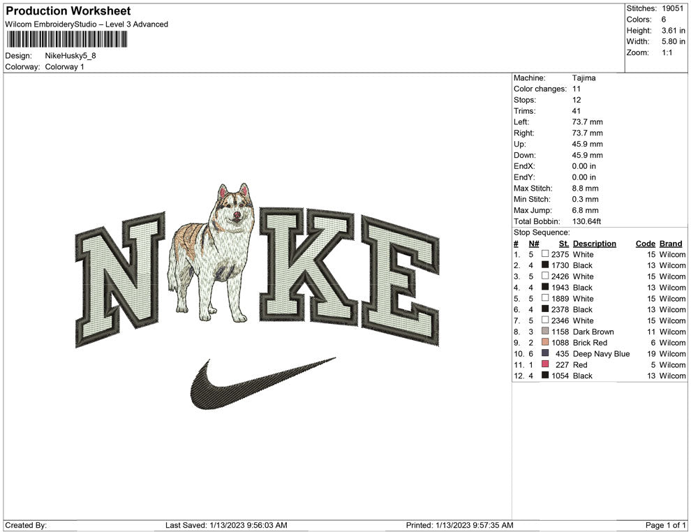 Nike Husky dog