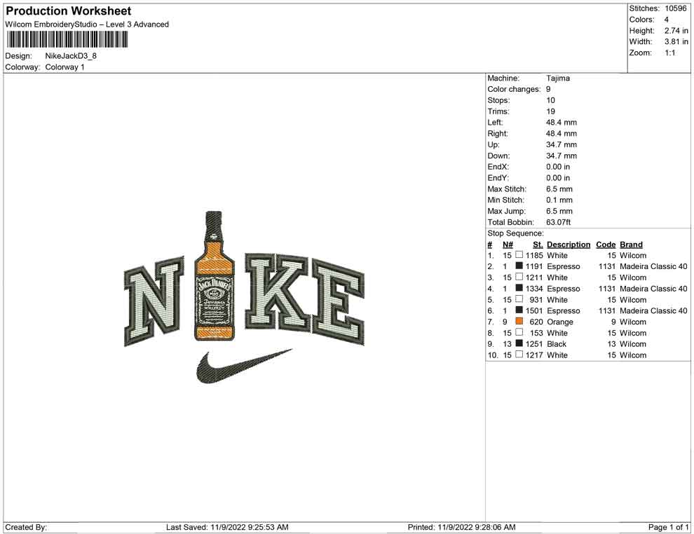 Nike Jack Daniel Flasche