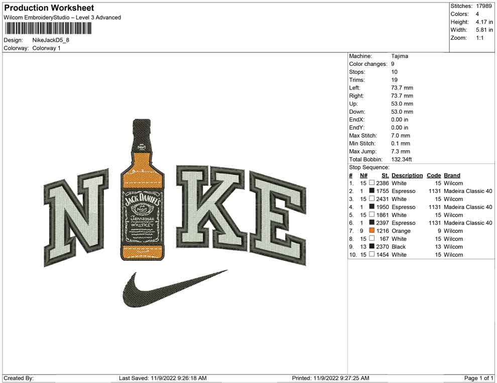 Nike Jack Daniel Flasche