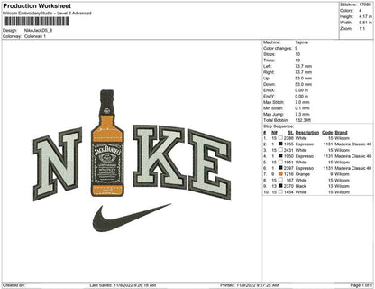 Nike Jack Daniel bottle