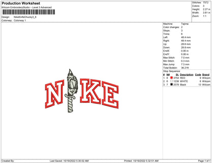 Nike knife Chucky