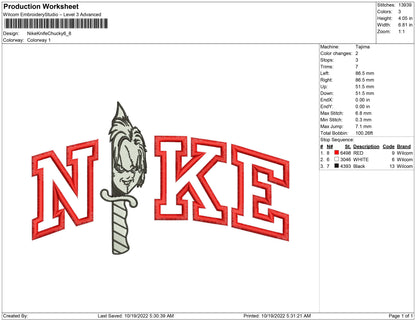 Nike knife Chucky