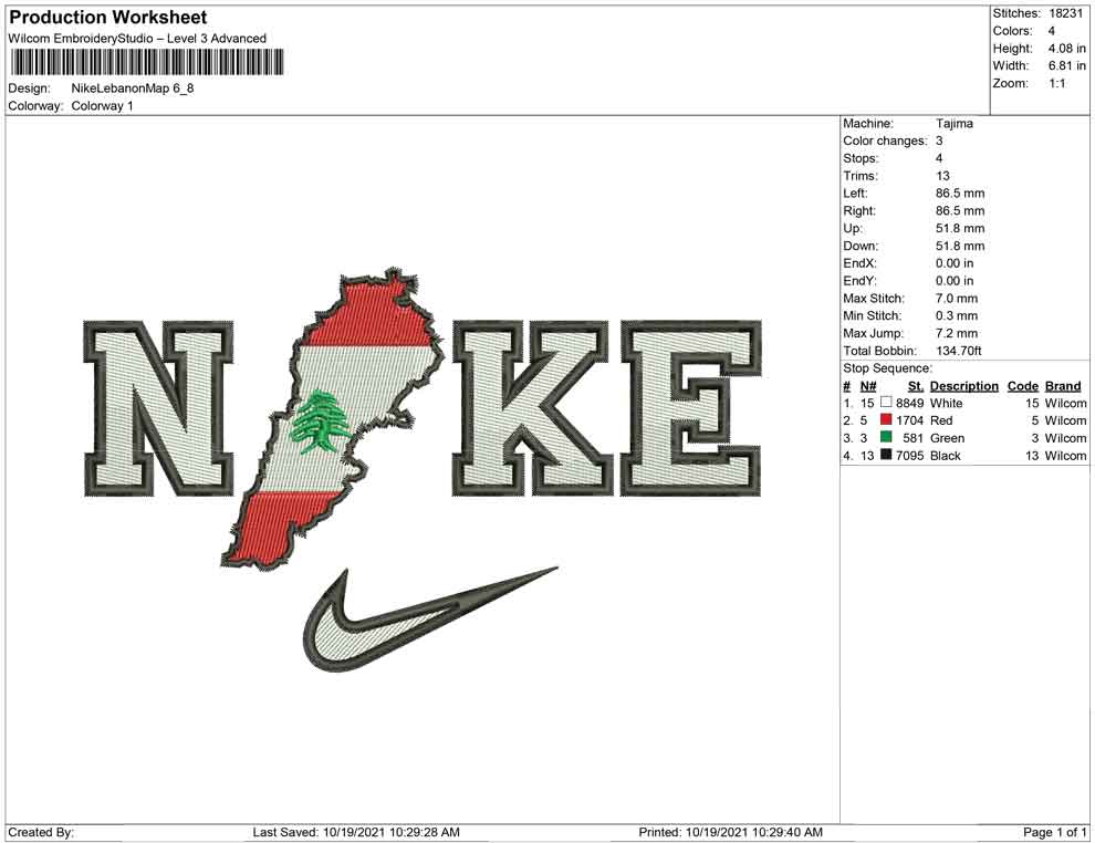 Nike Lebanon Map