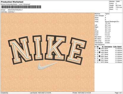 Nike outline on outline