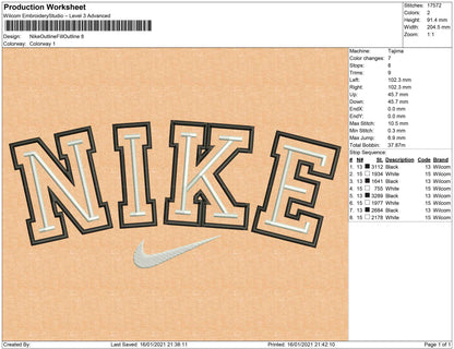 Nike outline on outline