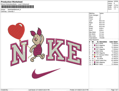 Nike piglet balloon