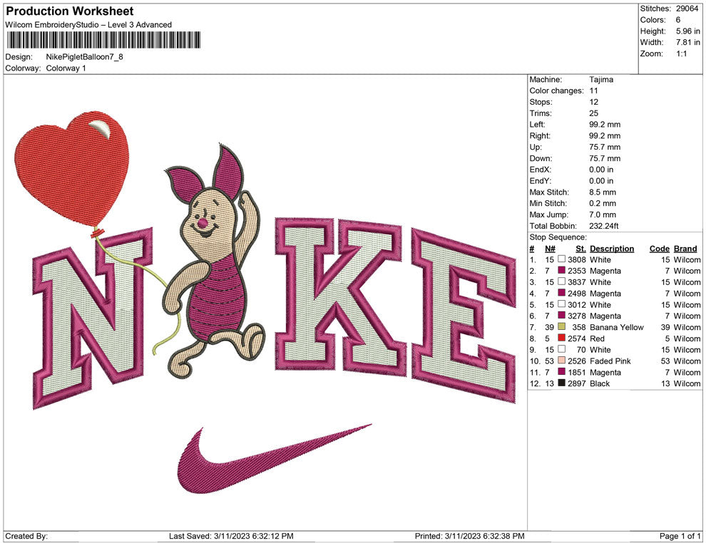 Nike piglet balloon