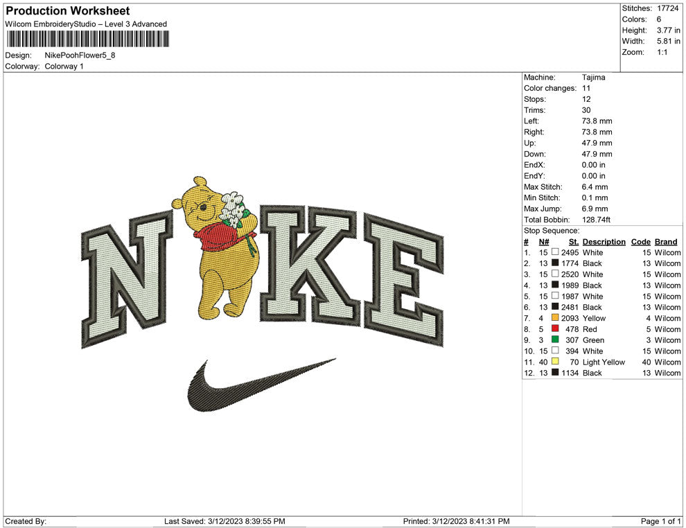 Nike pooh Flower